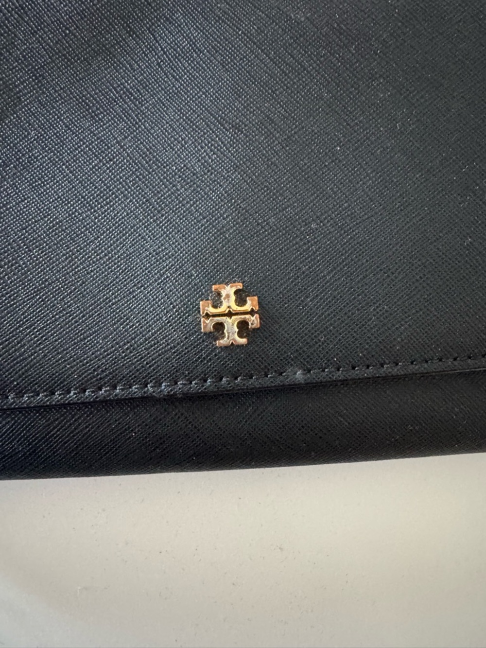 Tory Burch Black Leather Crossbody with Gold Chain - Picture 3 of 4